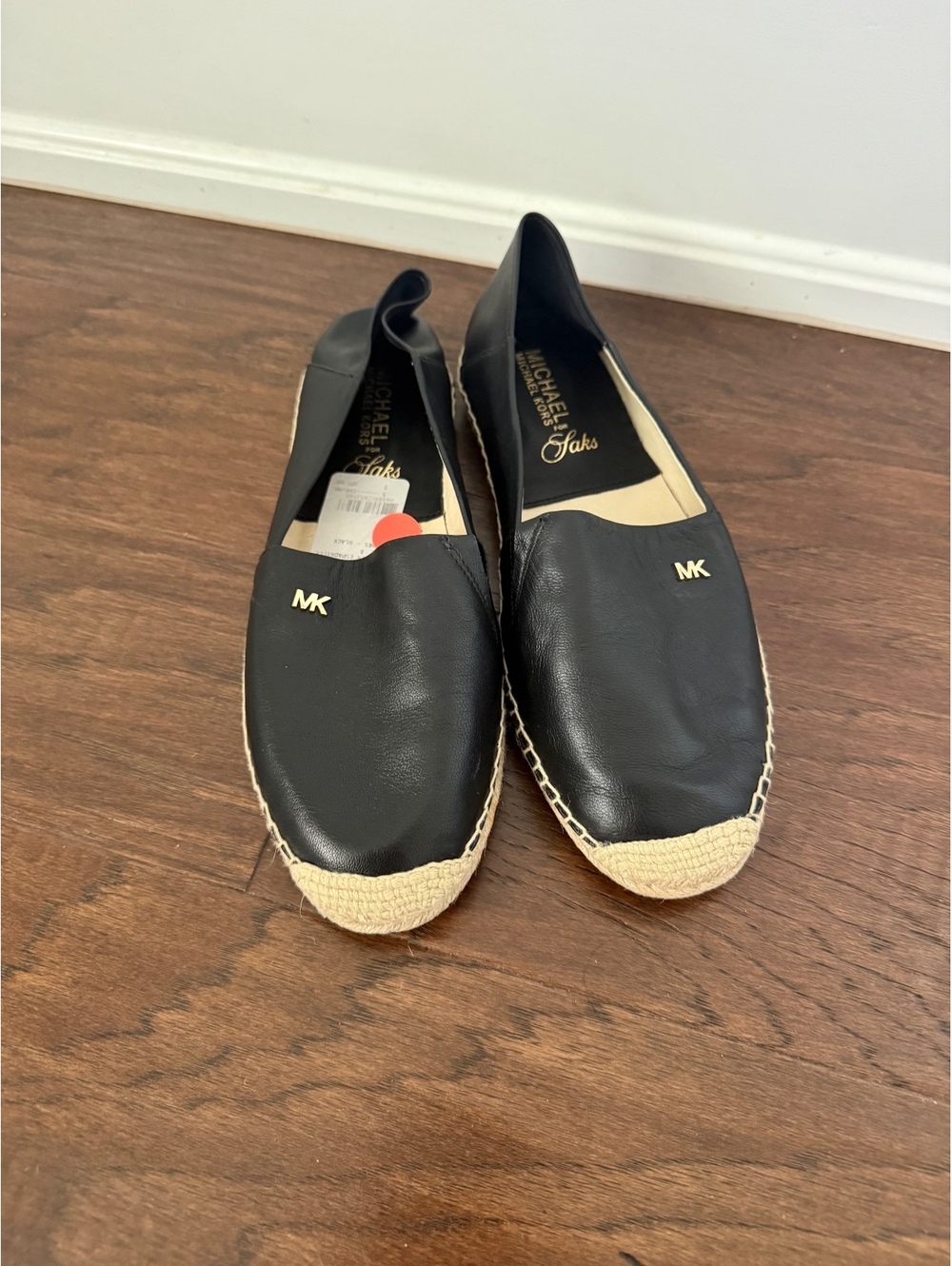 NWOT MICHAEL Michael Kors Kendrick Leather Slip-On Espadrilles in black Sz 8